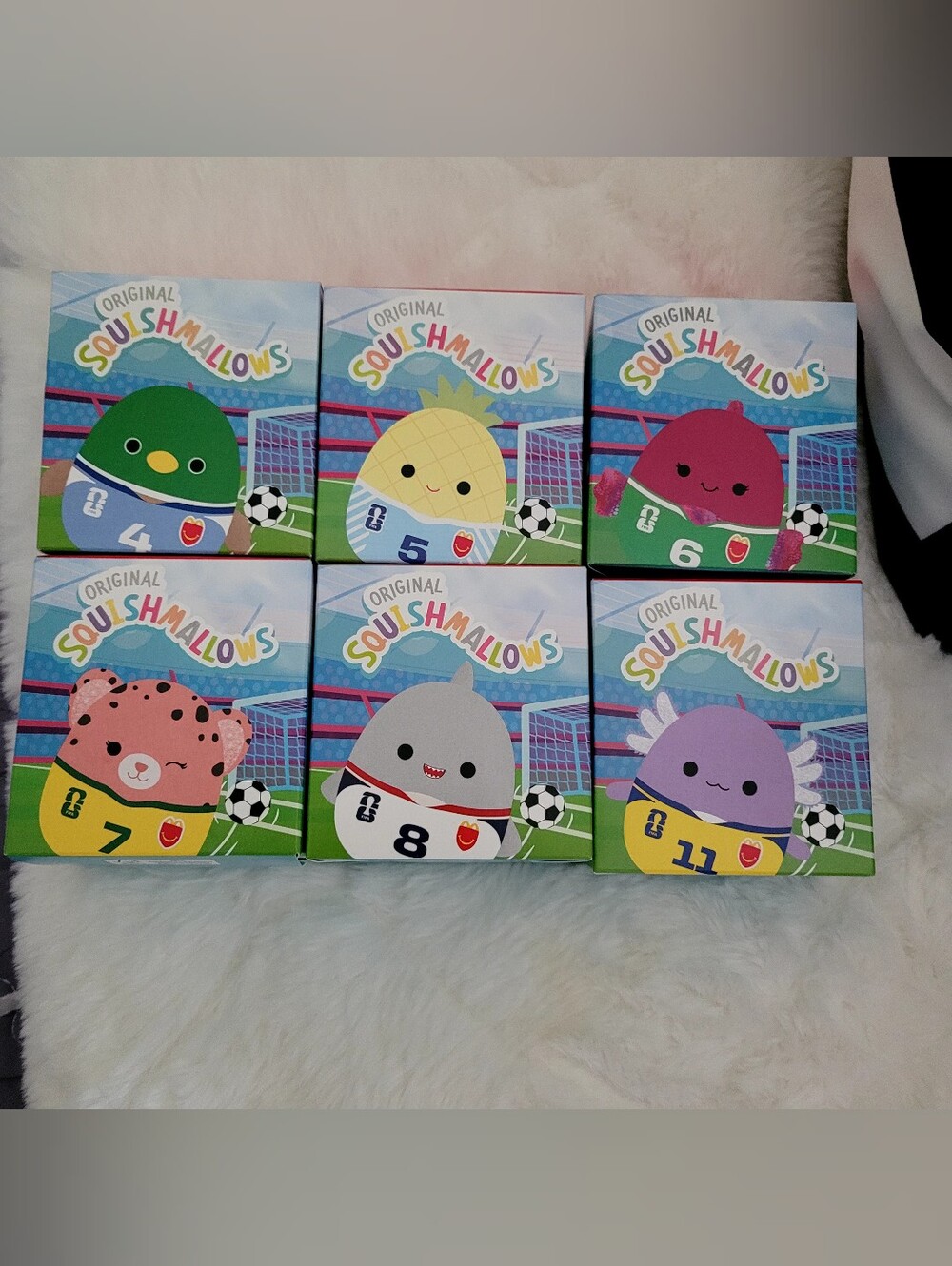 Squishmallows Soccer Plush Box Set - Green Yellow Pink Purple Gray